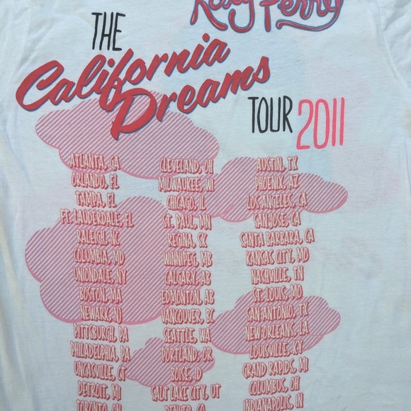 Katy Perry Concert T Shirt 2011 California Dreams - Picture 5 of 7